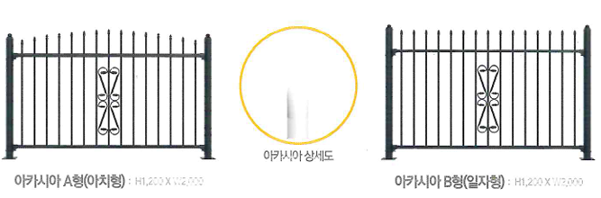 아카시아휀스 디자인 종류 (아치형·일자형)