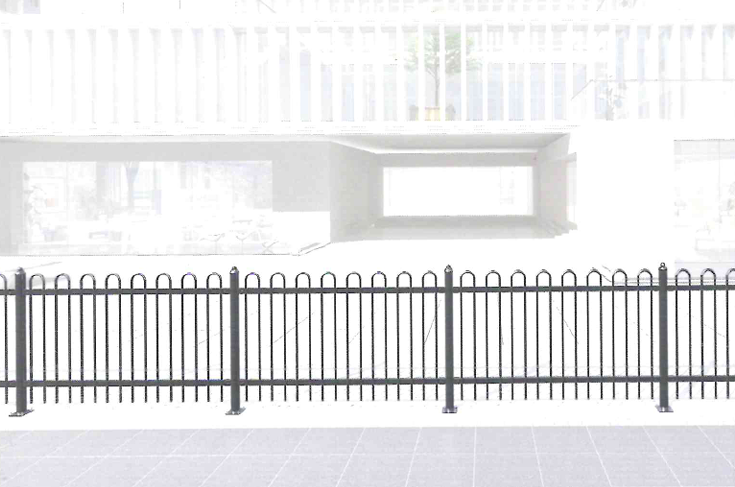 디자인 U자 휀스 다크 색상 설치 예시